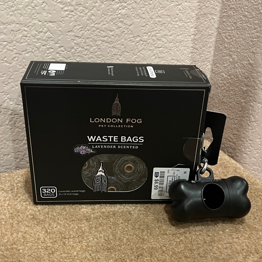 London Fog Black Waste Bag Dispenser